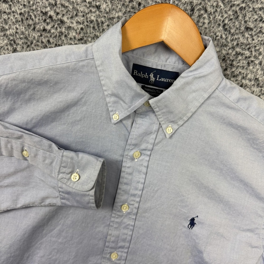 Ralph Lauren Shirt Mens 15 32/33 Blue Yarmouth Oxford Pony Logo Dress Cotton